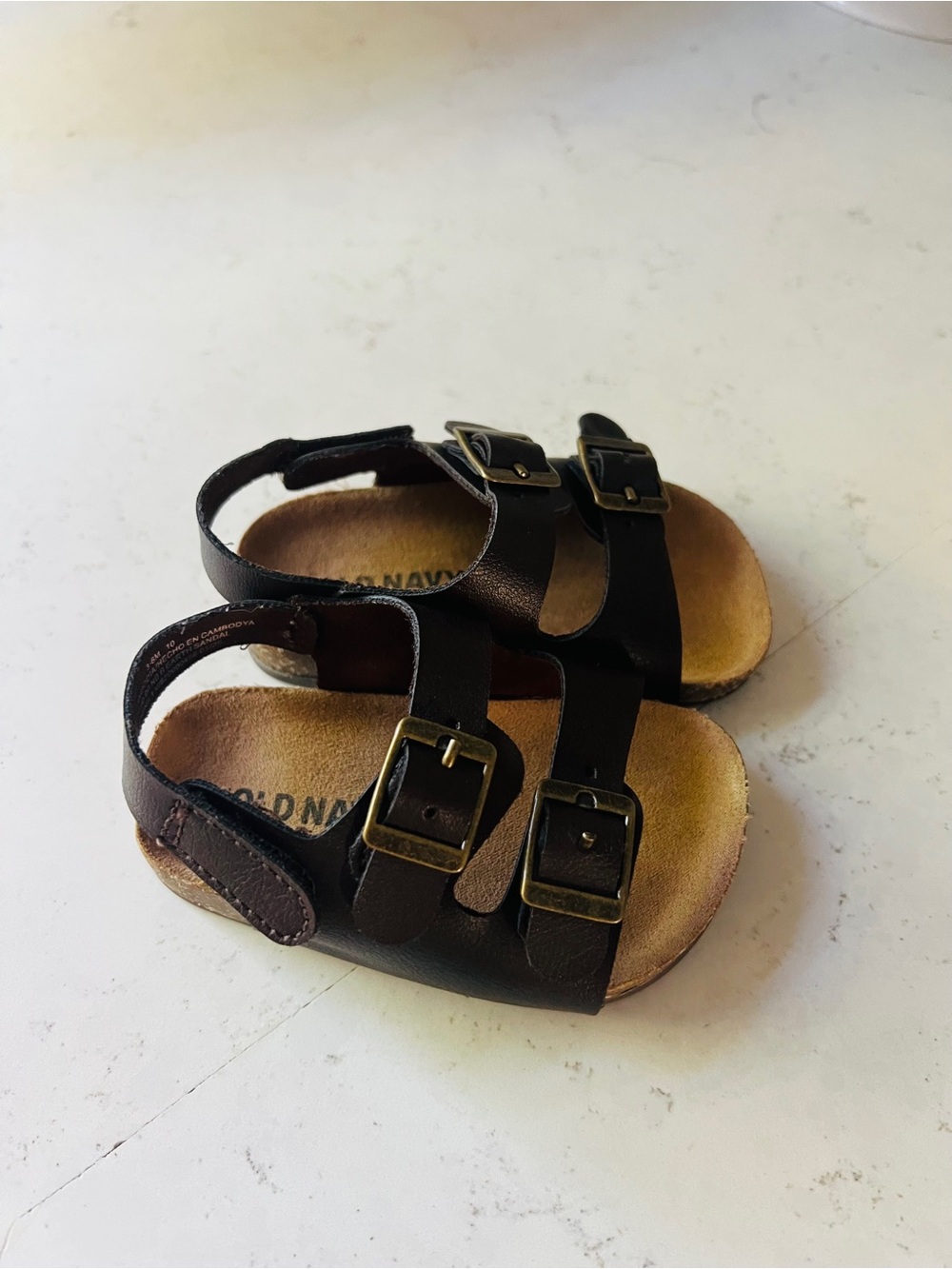 Kids Brown Double-Buckle Sandals Old Navy 3-6 months